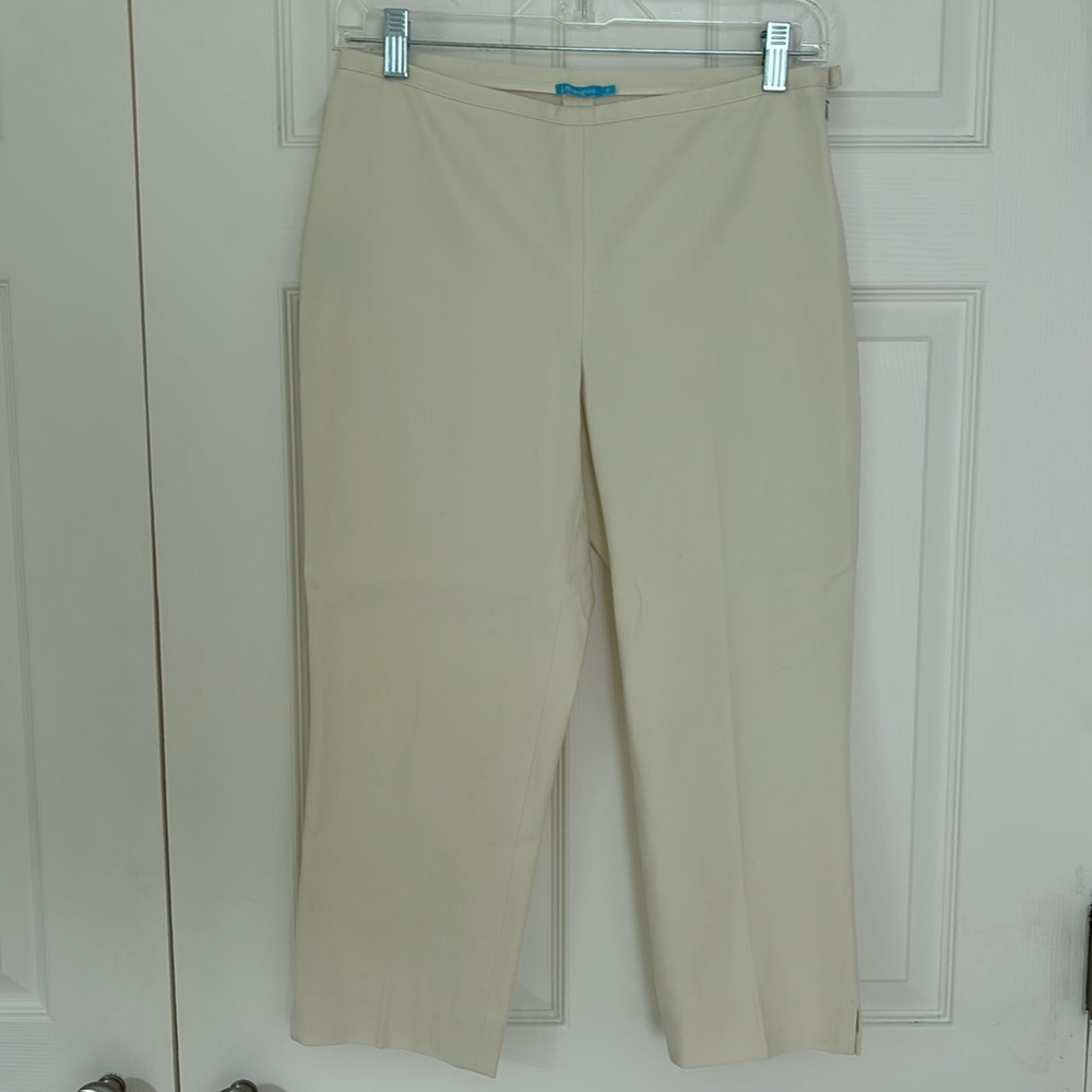J. McLaughlin cream stretch crop pants